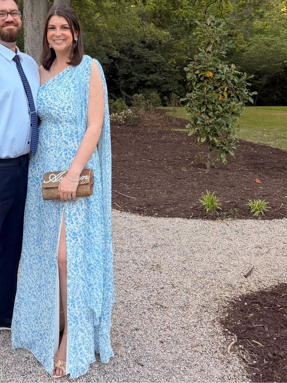 Birdy Grey Melissa Bridesmaid Dress in Chiffon Blue Dreamy Ditsy